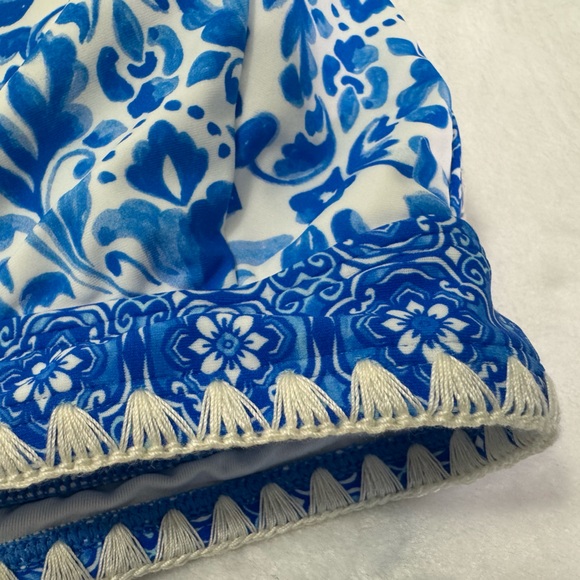 Boho Shell Stitch Halter Bikini Top & Cheeky Bottoms Set Size M - Picture 11 of 13